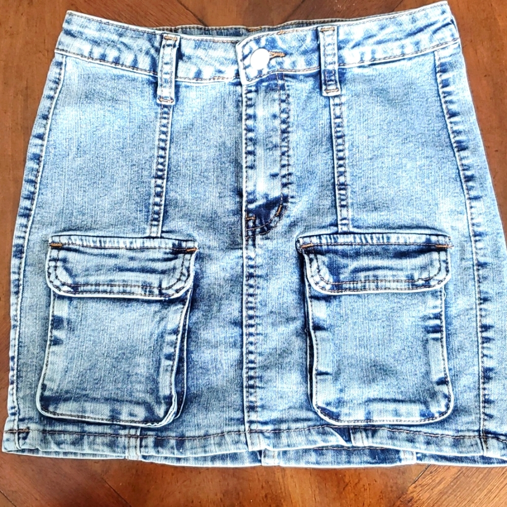 blue jean skirt
